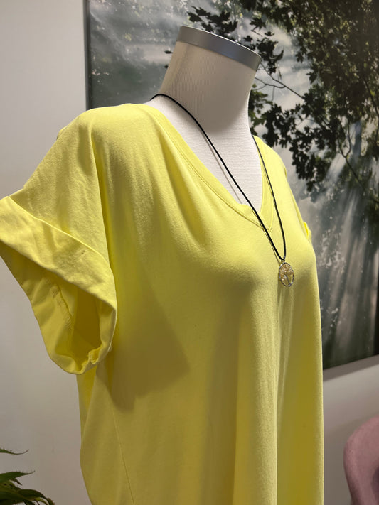 T-Shirt klänning-Gul 🔴 50% rabatt