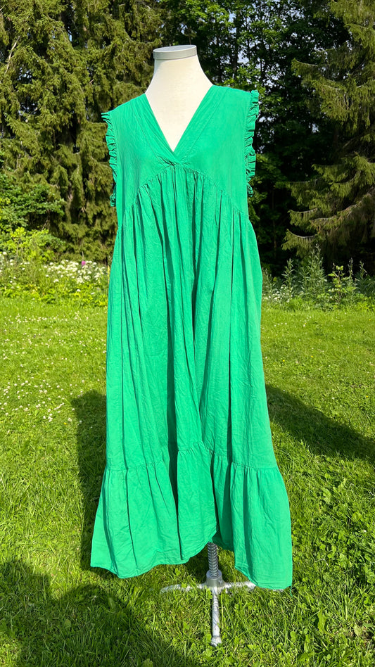 Klänning bomull Grön 🔴 50% rabatt