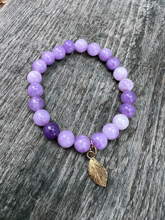 Ametist armband - leaf 🍃 8 mm