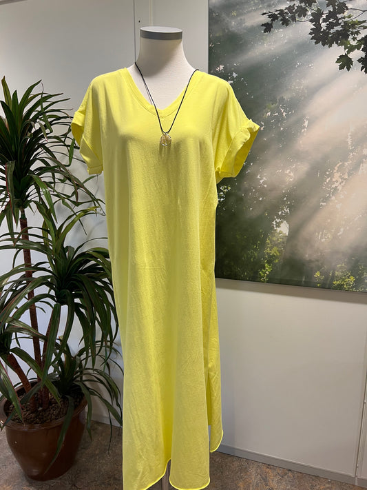 T-Shirt klänning-Gul 🔴 50% rabatt