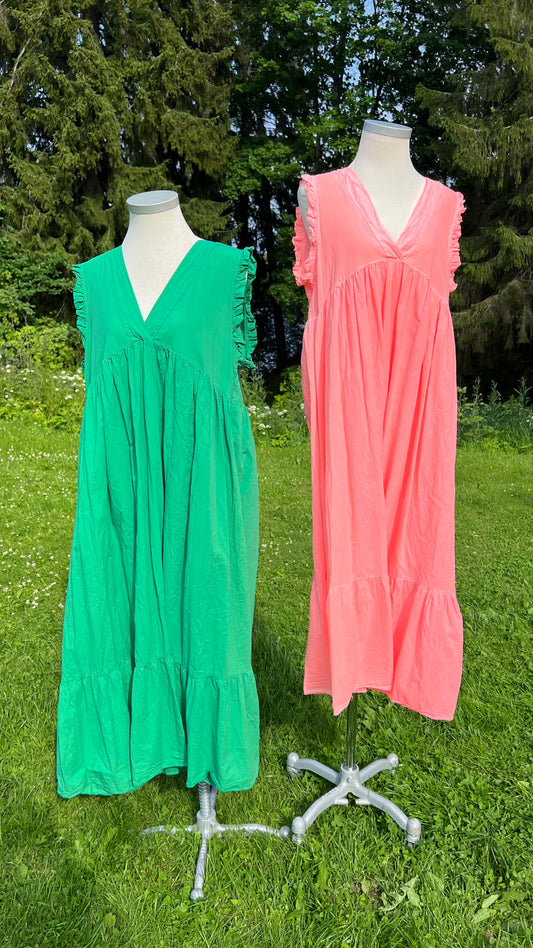 Klänning bomull Korall 🔴 50% rabatt