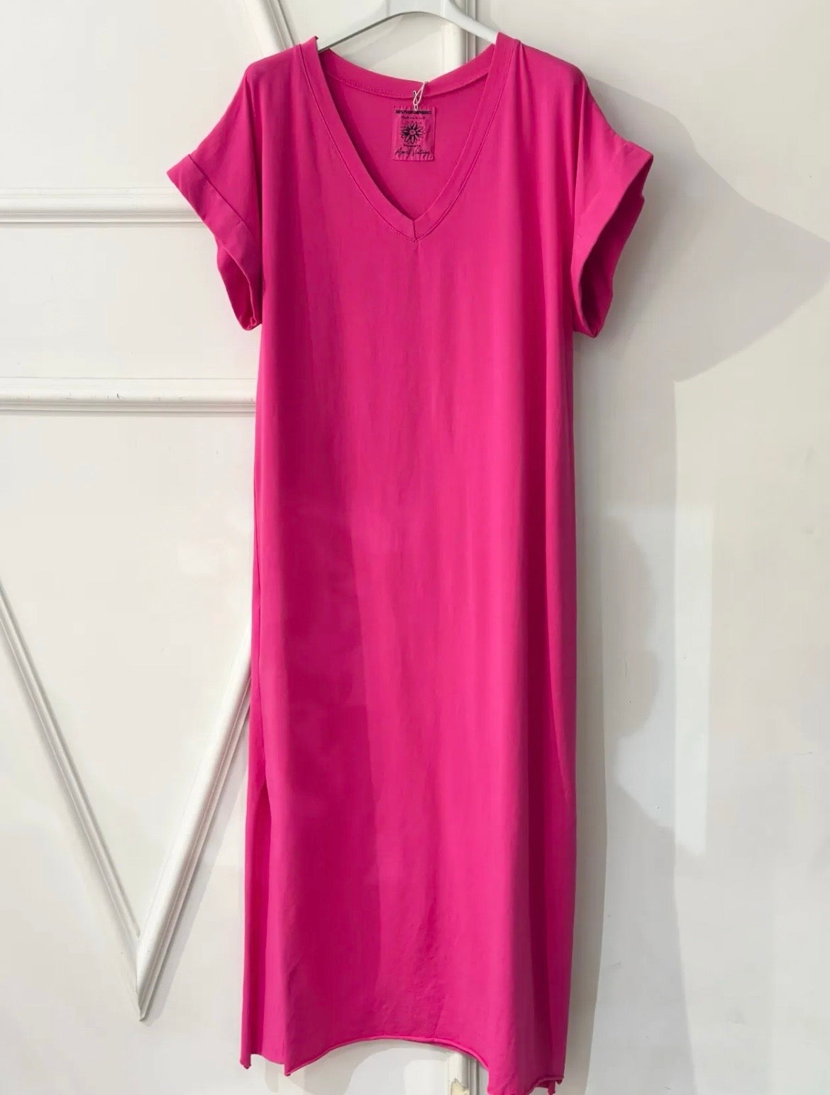 T-Shirt klänning-Fuschia 🔴 50% rabatt