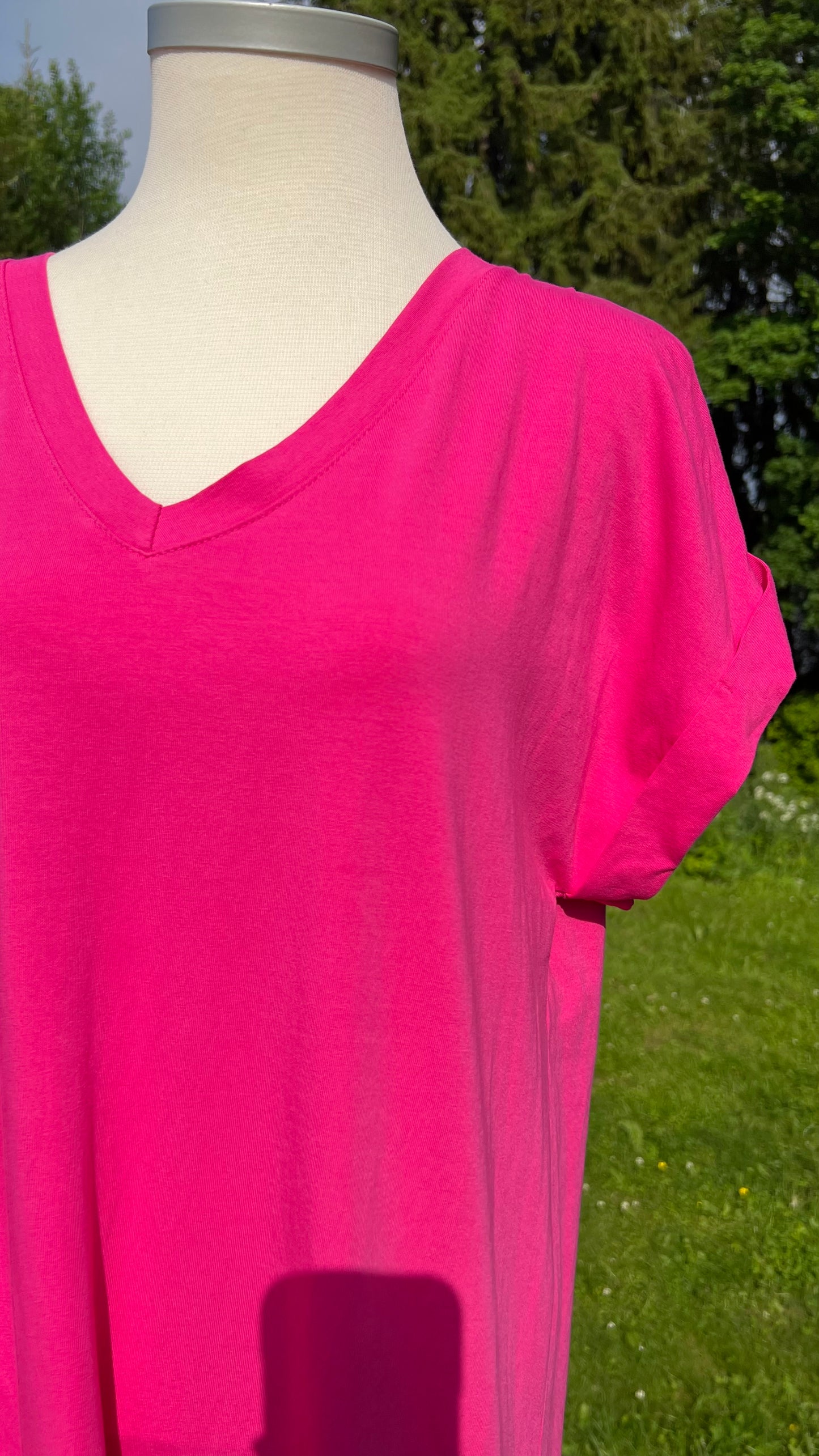 T-Shirt klänning-Fuschia