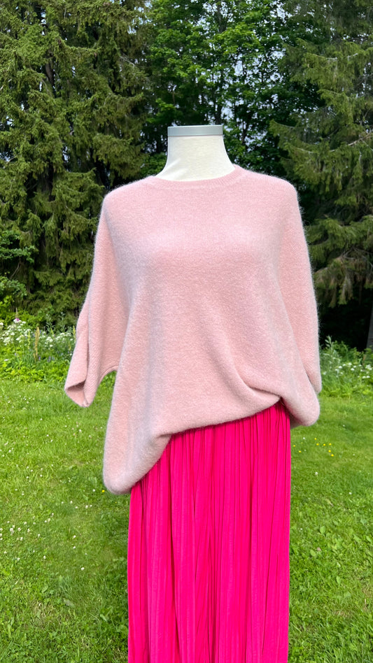 Tröja alpacka ullblandning - Puderrosa