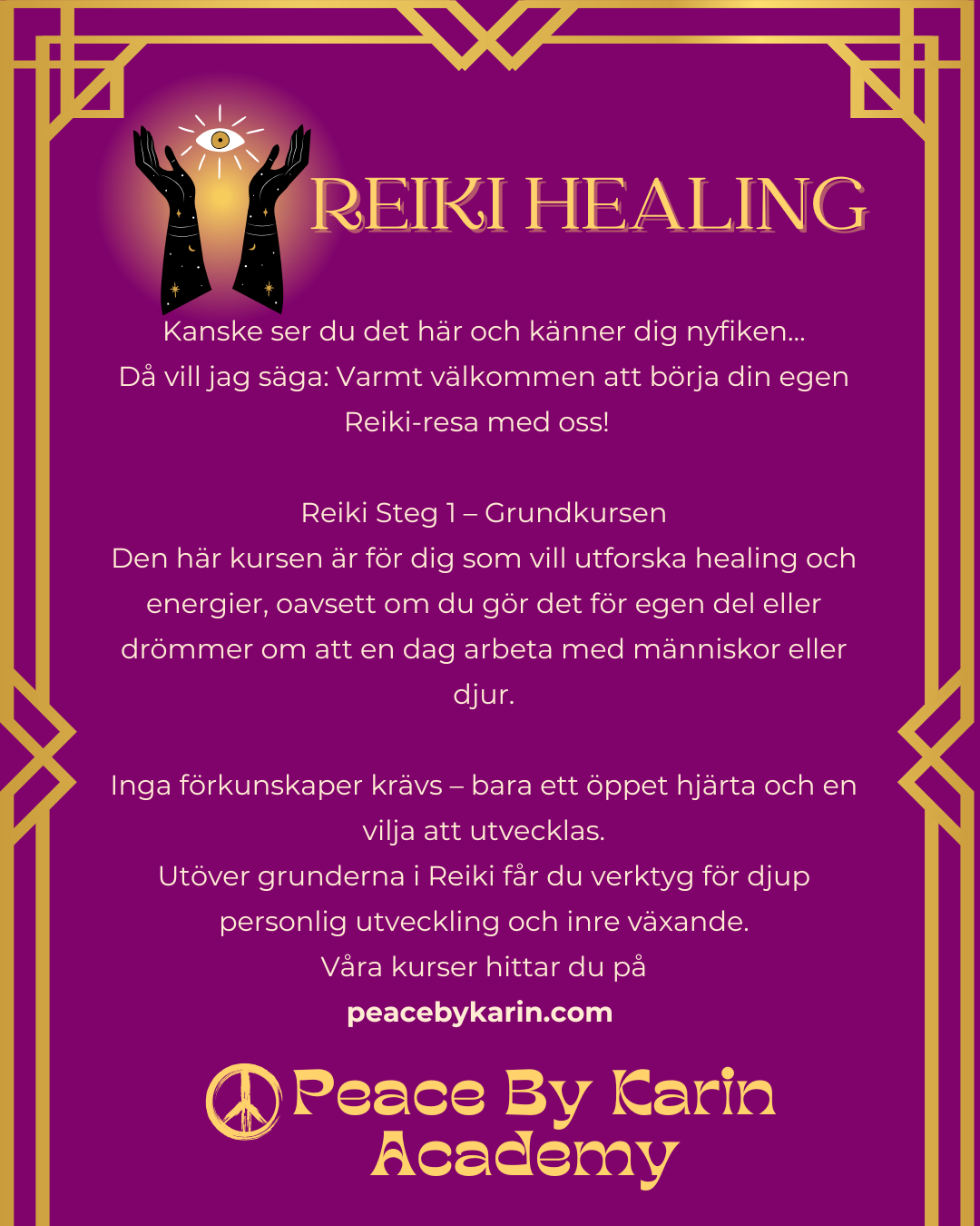 REIKI Healing Grundkurs-Level 4 đ16-18 januari 2026