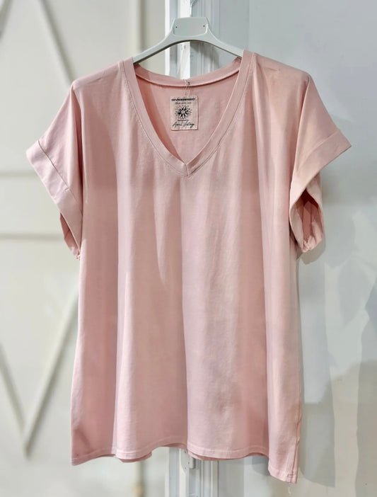 T-shirt Top Puderrosa 🔴 50% rabatt