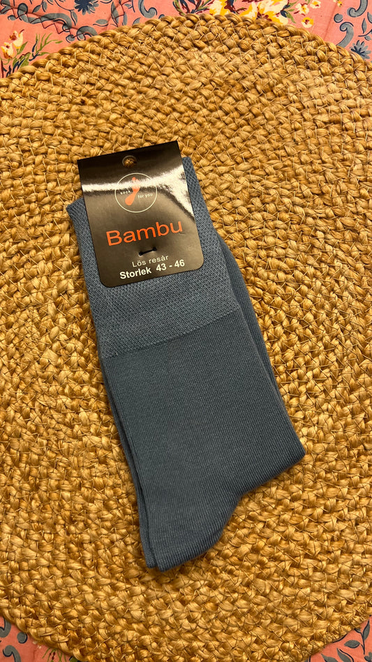 Bambustrumpor med lös resår stl 43-46 Blå