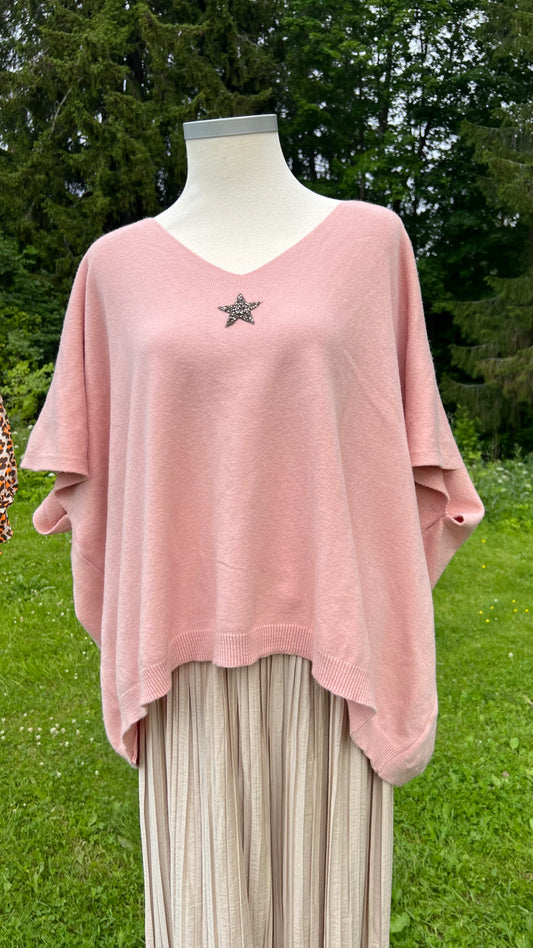 Tröja Star oversized Puderrosa