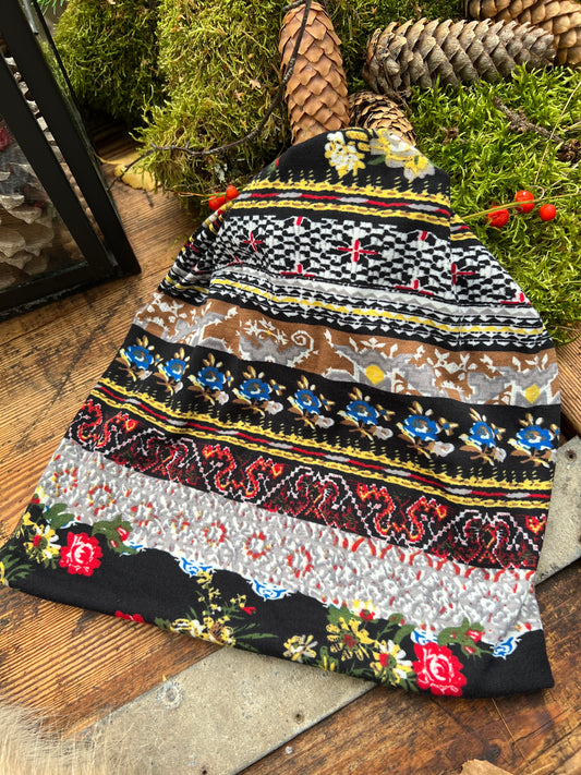 Mössa/Pannband/Scarf - Flower black 🔴 50% rabatt