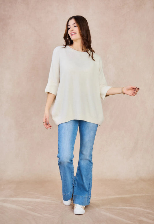 Tröja alpacka ullblandning- Offwhite