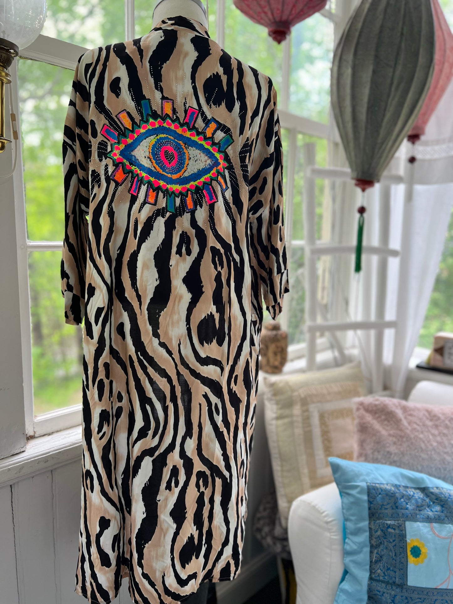 Kimono Eye - Svart/Beige