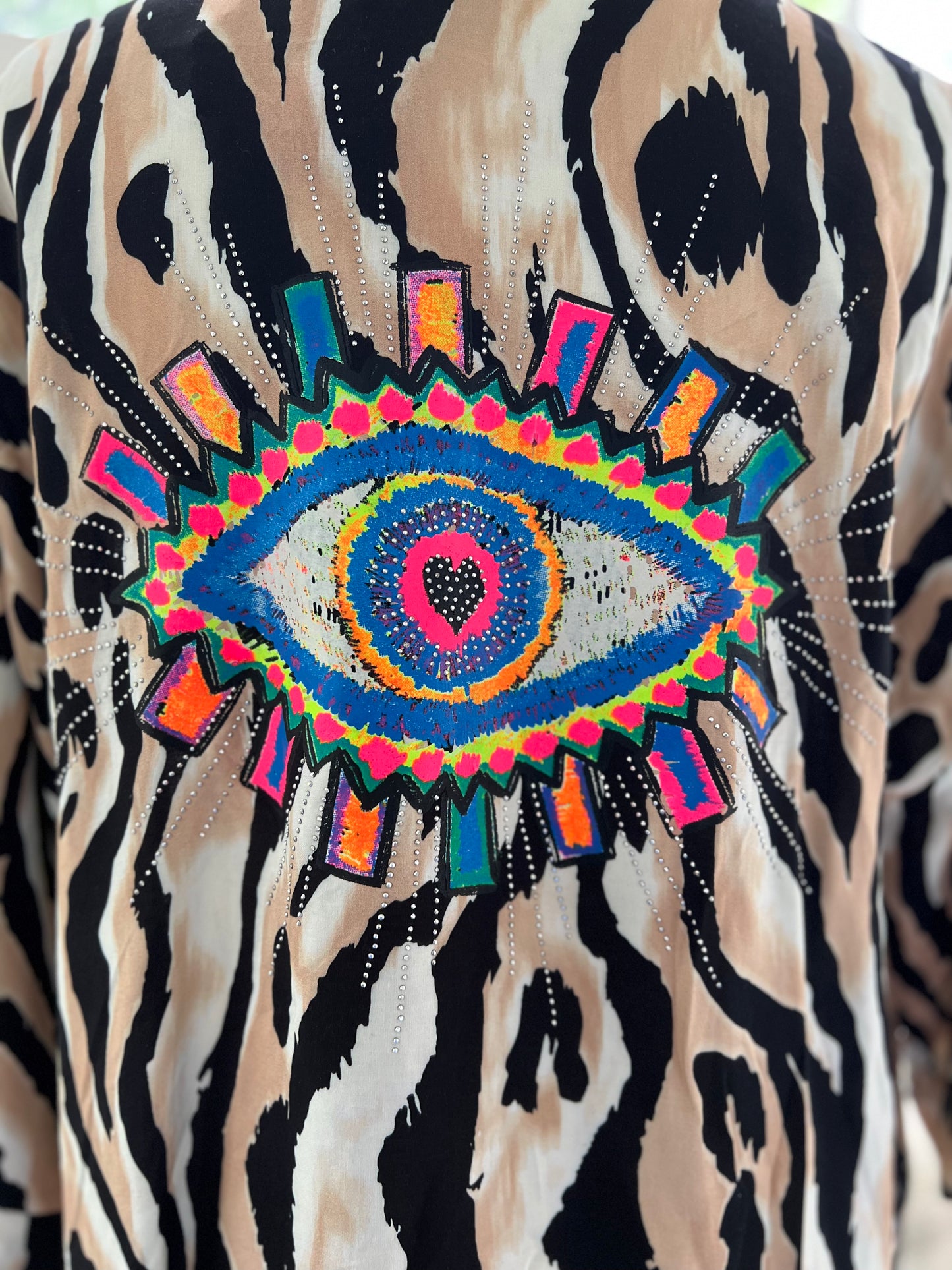 Kimono Eye - Svart/Beige