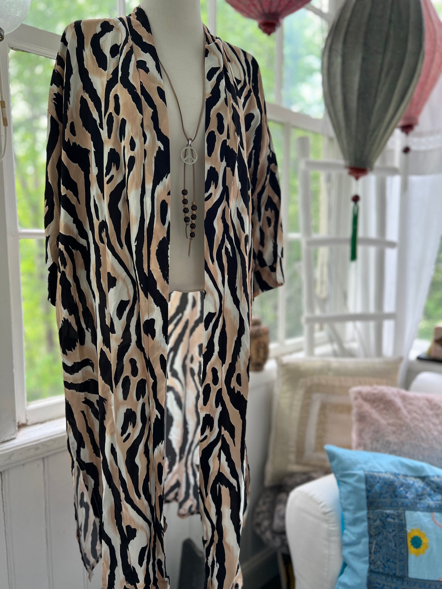 Kimono Eye - Svart/Beige