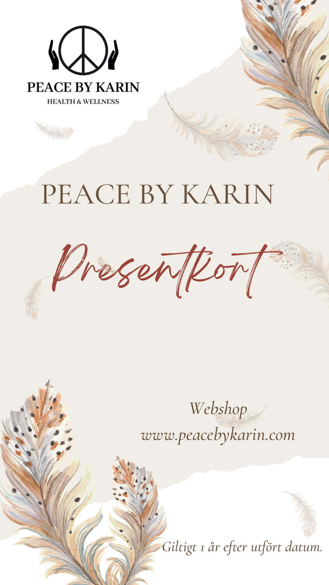 Presentkort Peace by Karin
