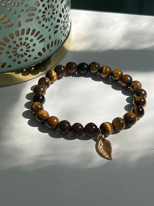 Tigeröga leaf armband