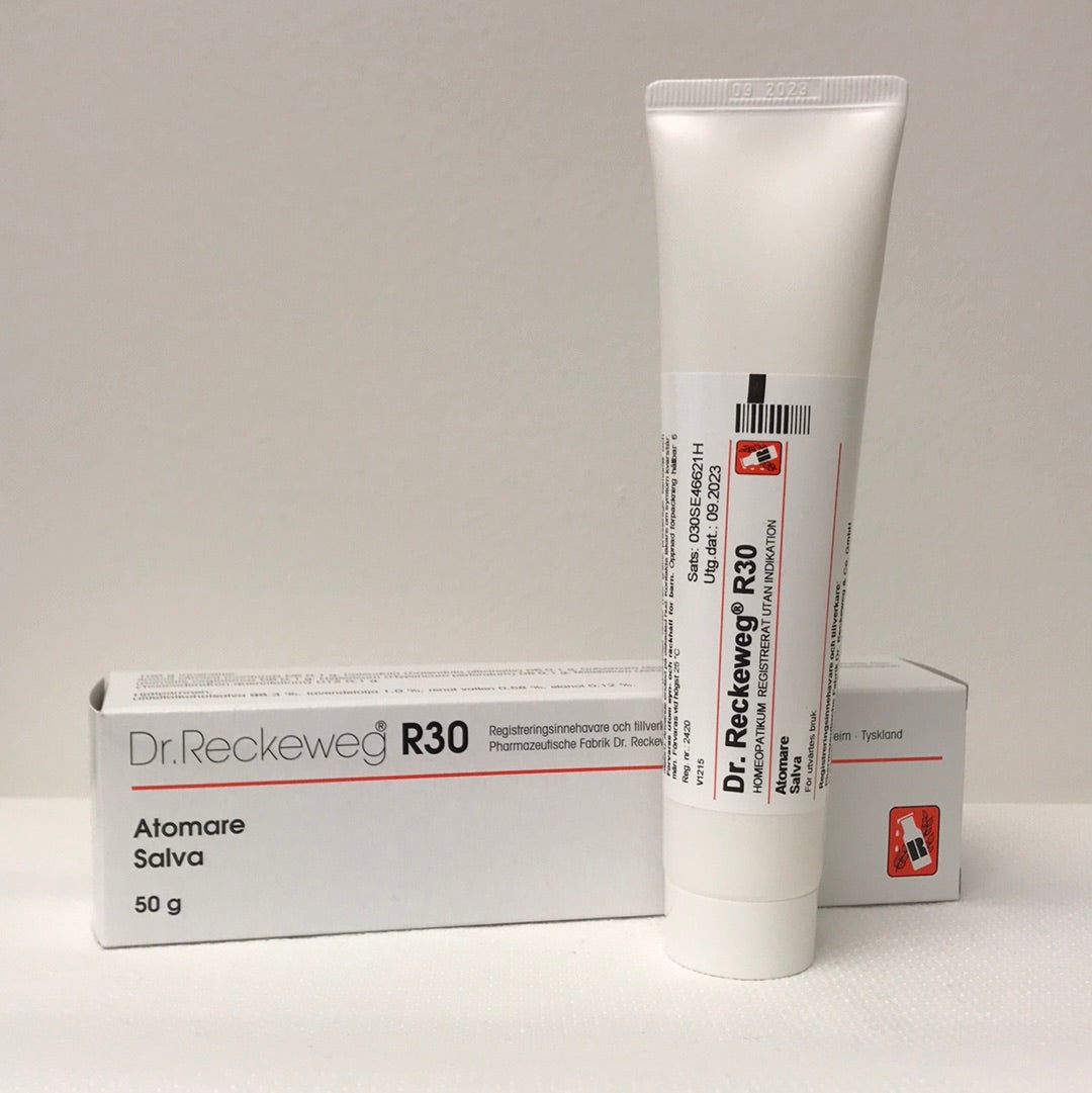 Dr.Reckeweg R30 Atomaresalva 50g đŽ UtgĂ„tt ur sortimentet!