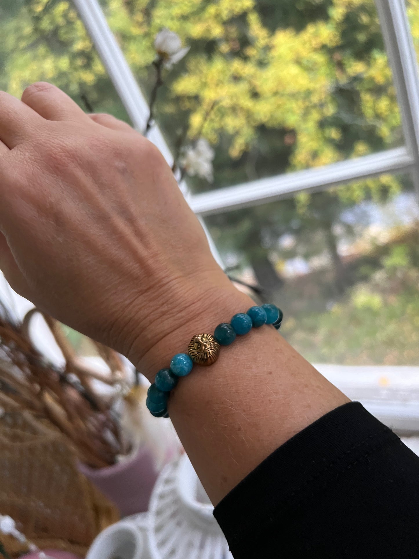 BlĂ„ Apatit - Lion đŠ Armband