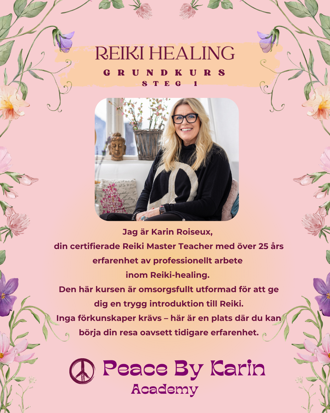 REIKI Healing Grundkurs-Steg I 🪷 24-25 oktober 2026