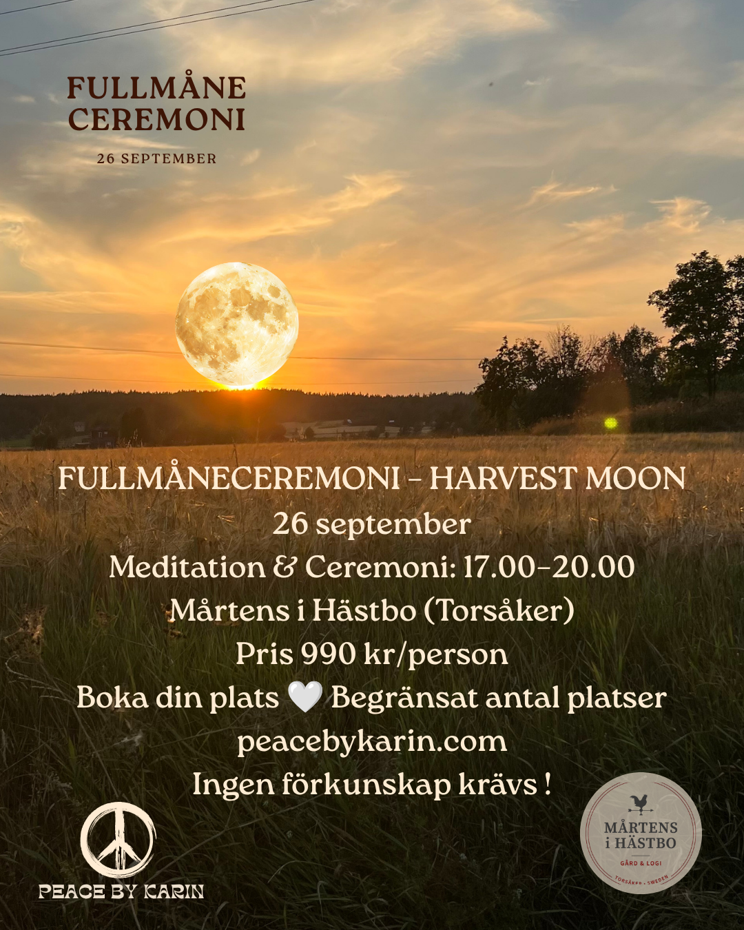 Fullmåneceremoni 26 september - Hästbo Torsåker