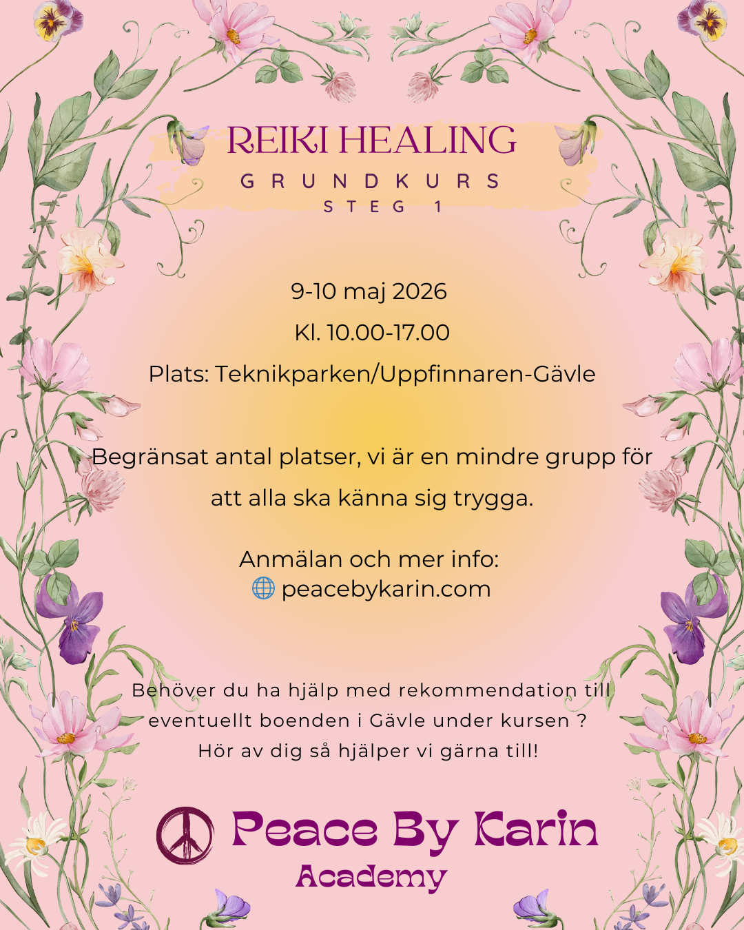 REIKI Healing Grundkurs-Steg I 🪷  9-10 maj 2026