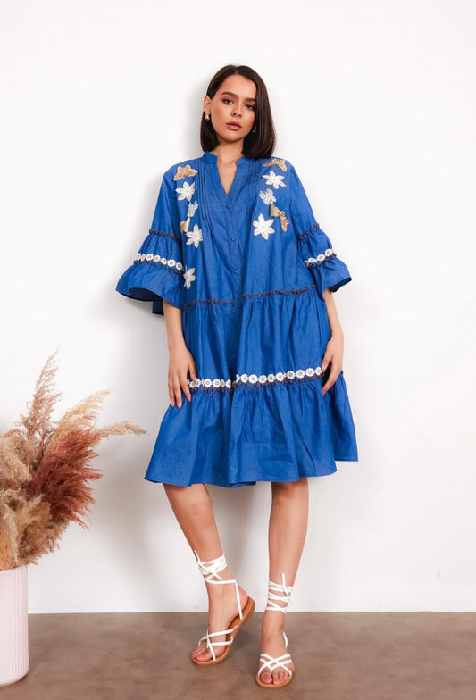 Klänning Boho bleu