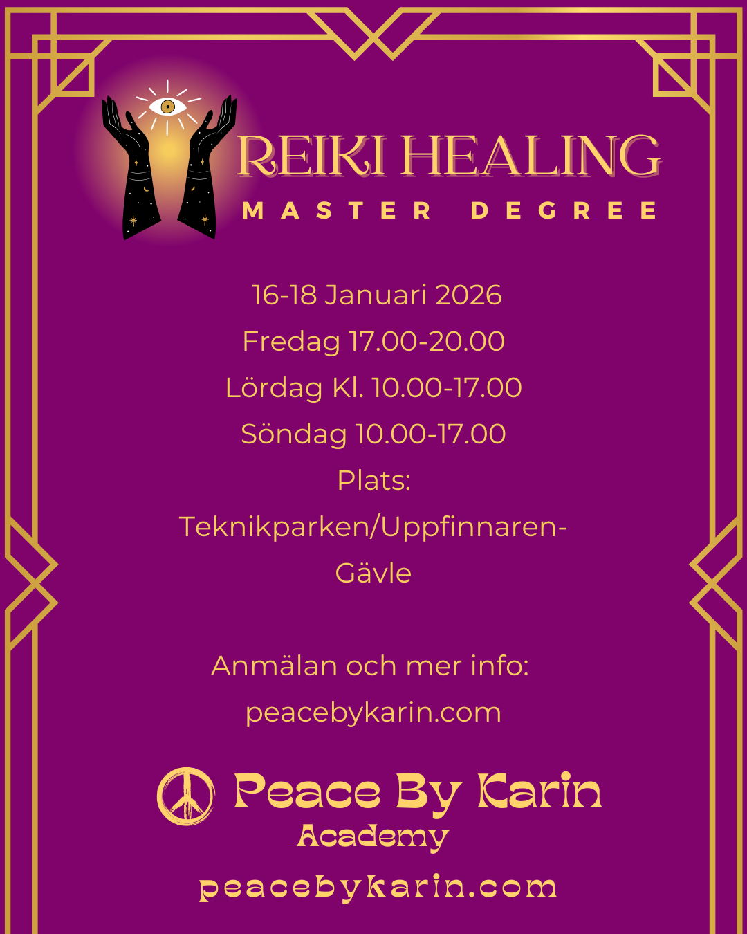 REIKI Healing Grundkurs-Level 4 🌀16-18 januari 2026