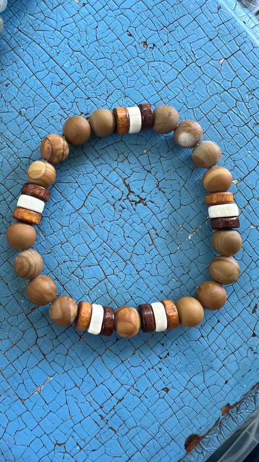 Trädjaspis armband 8mm (stl L)