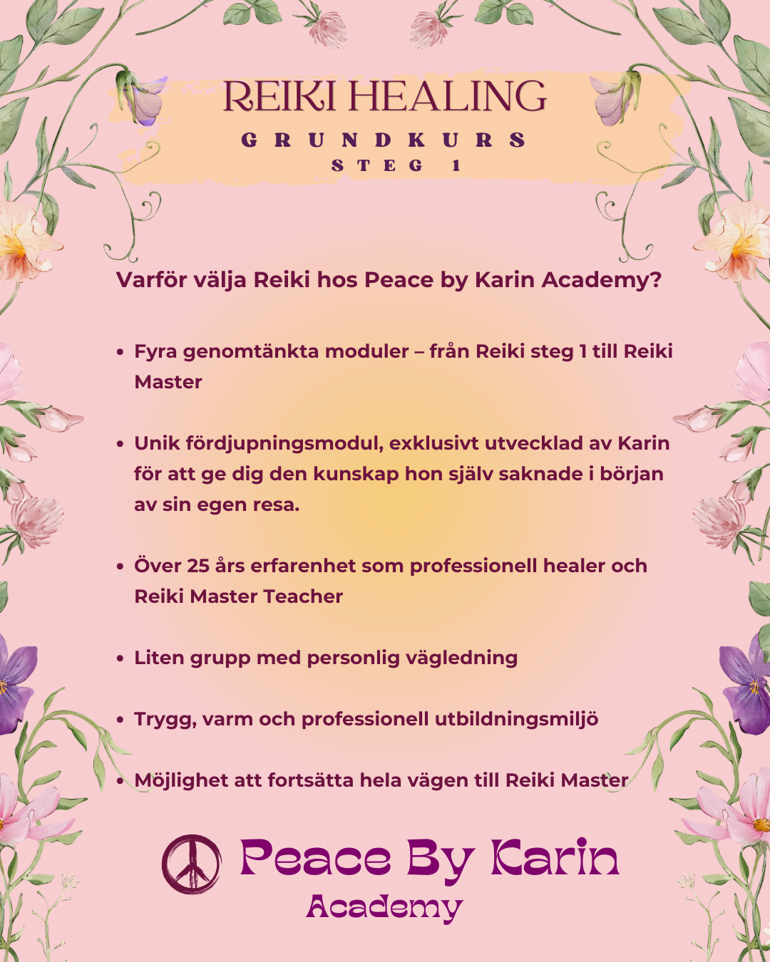 REIKI Healing Grundkurs-Steg I 🪷 24-25 oktober 2026