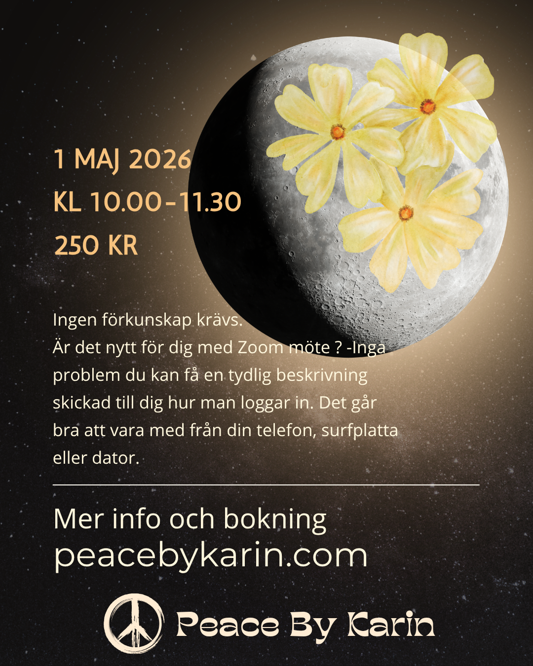 Fullmånemeditation & Reiki Healing med Karin Roiseux 🌼 1 maj 2026