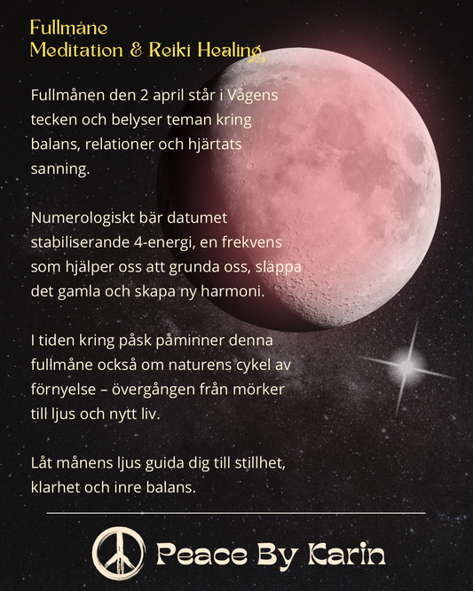 Fullmånemeditation & Reiki Healing med Karin Roiseux 🧚🏻 2 April 2026