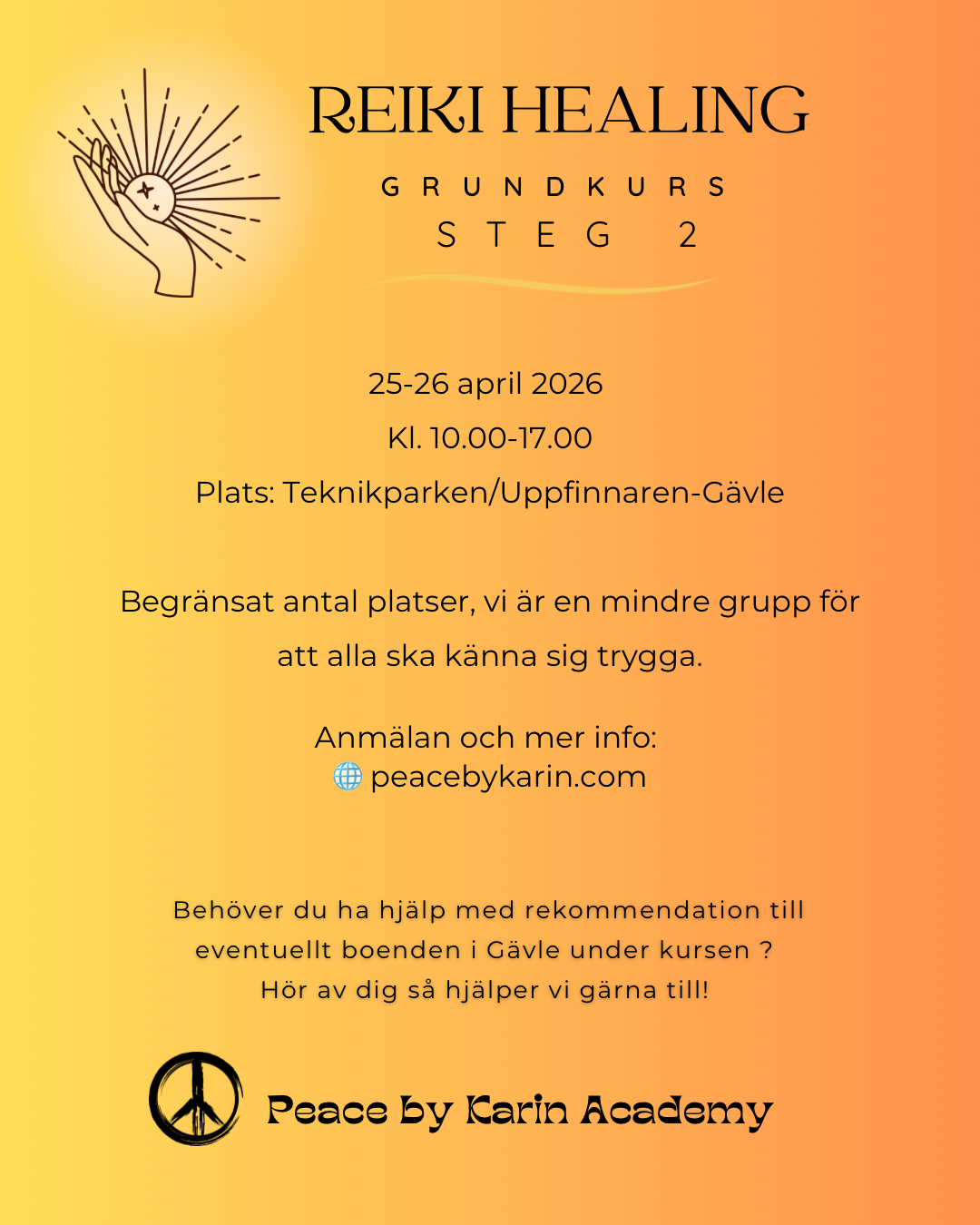 REIKI Grundkurs Steg 2 🗓️25-26 april 2026