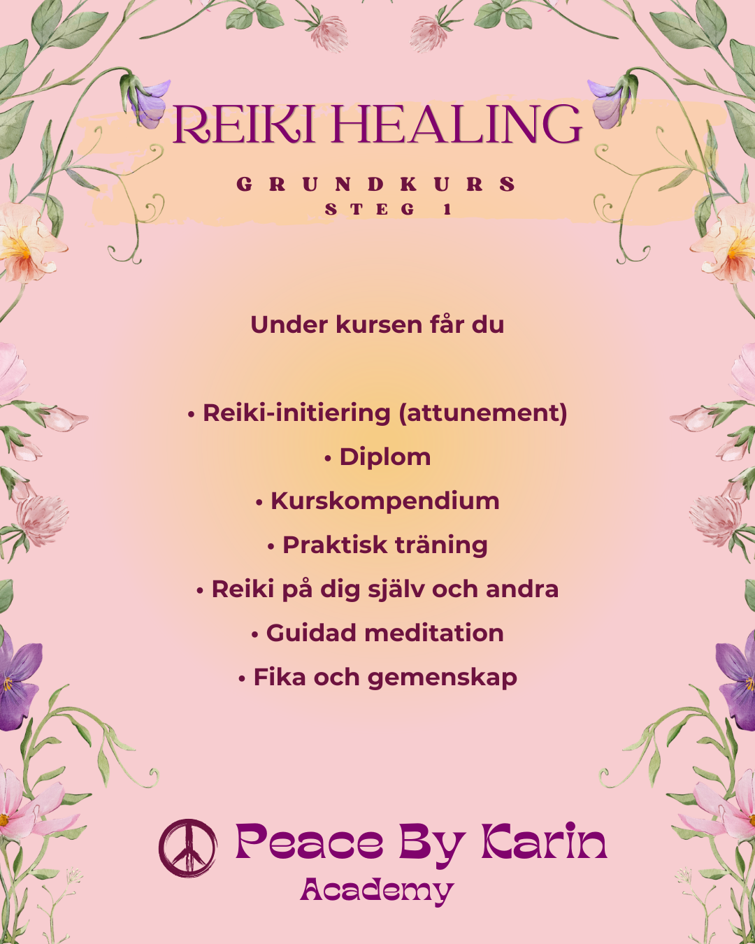 REIKI Healing Grundkurs-Steg I 🪷 24-25 oktober 2026