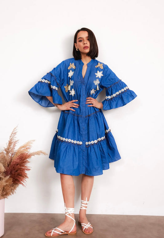 Klänning Boho bleu
