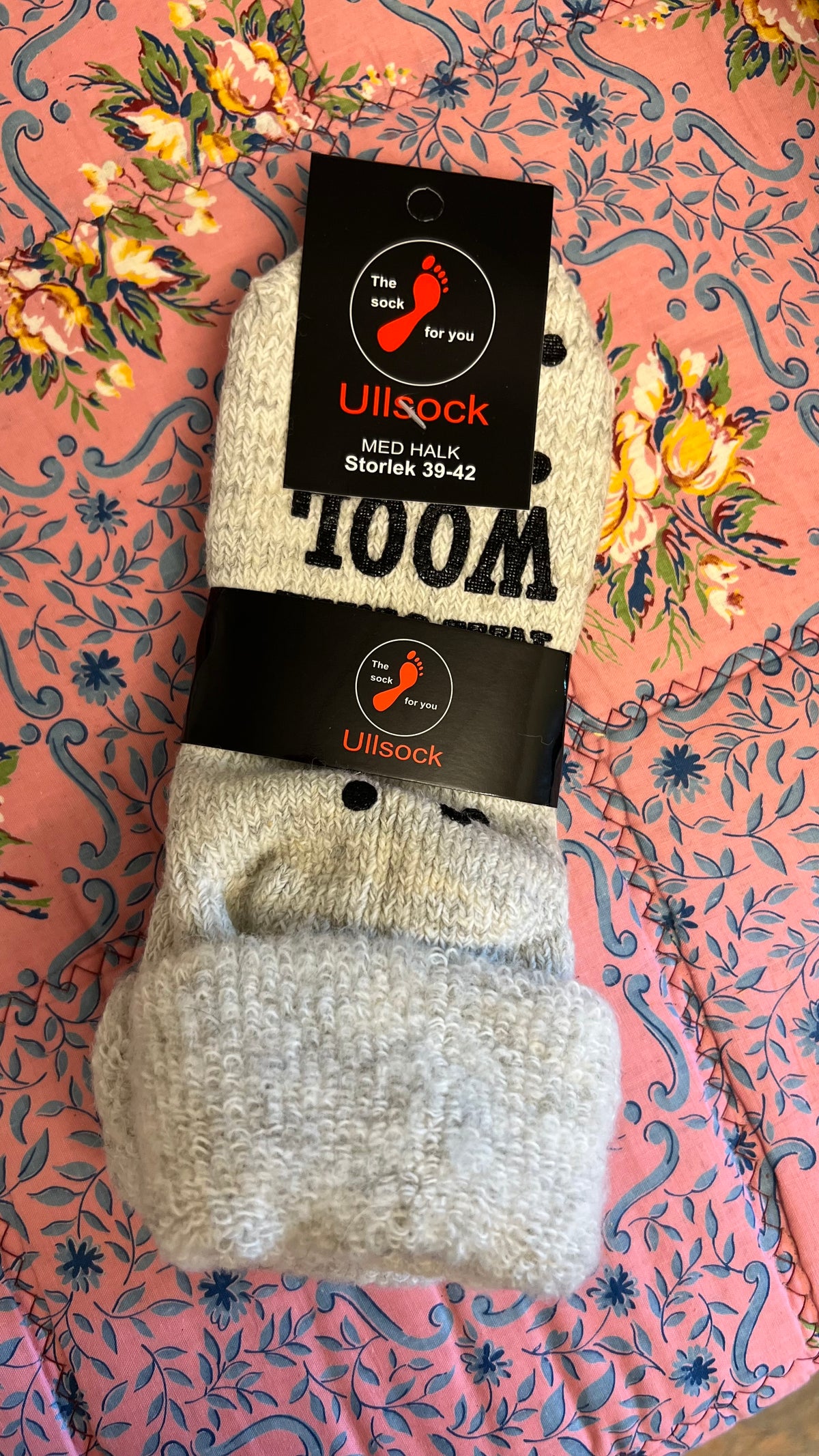 Raggsocka i ull stl 39-42 - Naturvit melerad