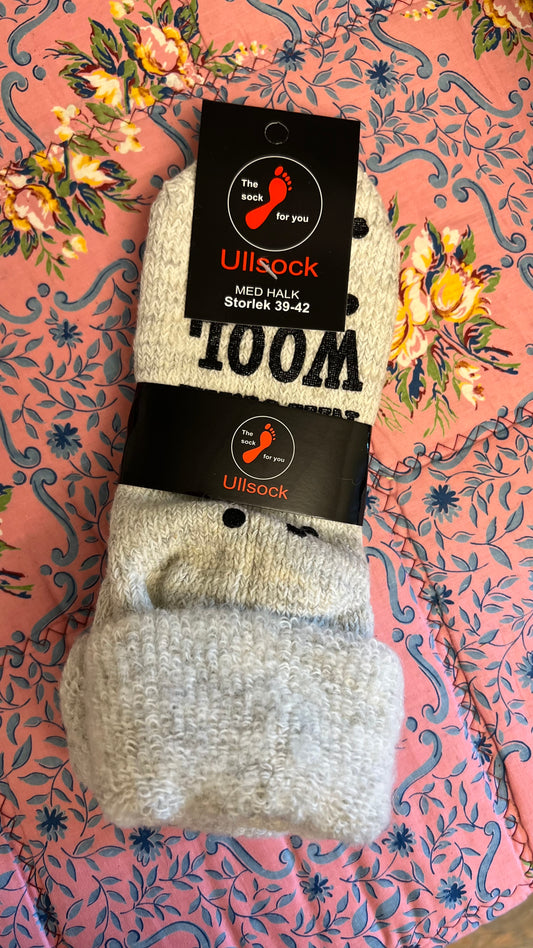 Raggsocka i ull stl 39-42 - Naturvit melerad