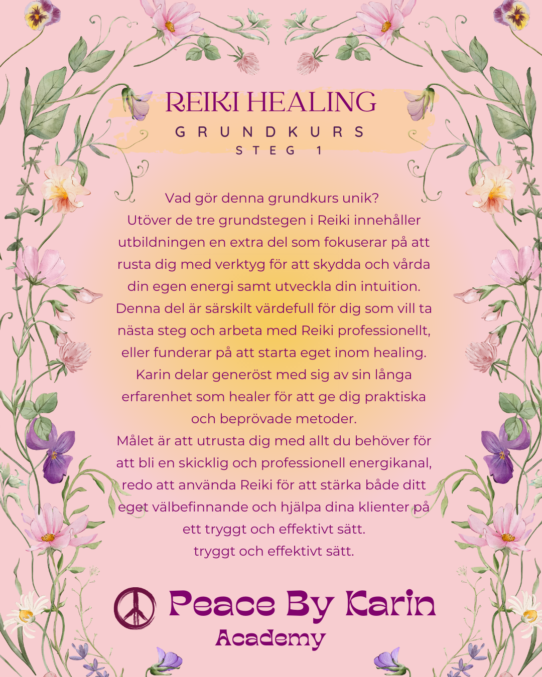 REIKI Healing Grundkurs-Steg I 🪷  9-10 maj 2026