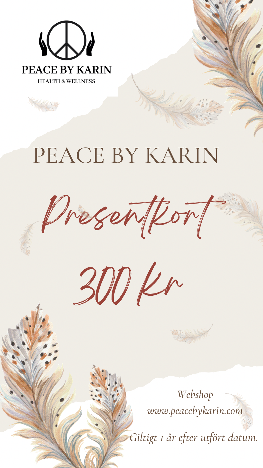 Presentkort Peace by Karin