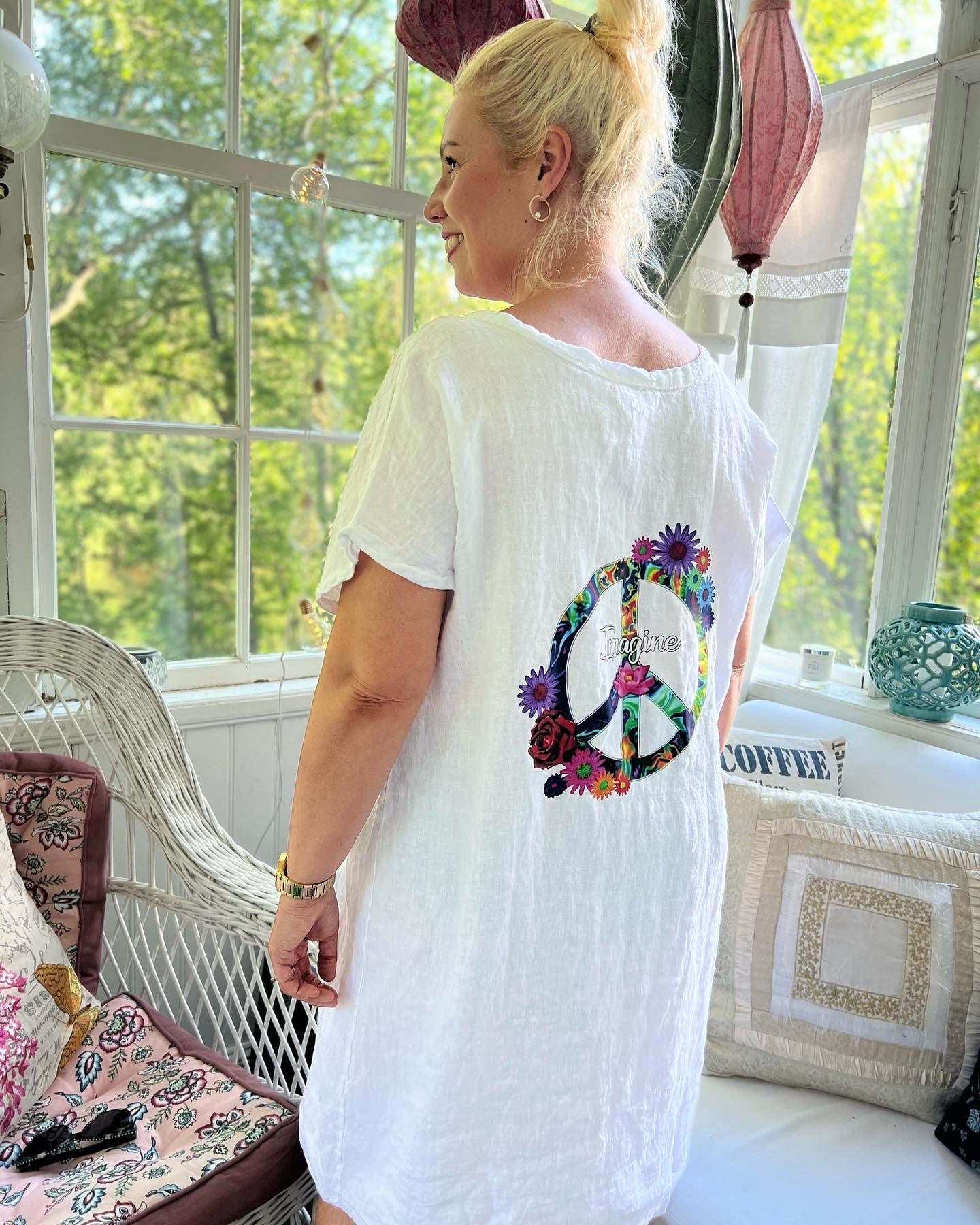Klänning/Tunika i linne-PEACE 🎈1 kvar
